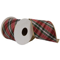 Vickerman Gray Bias Perth Plaid Gold Fused Ribbon