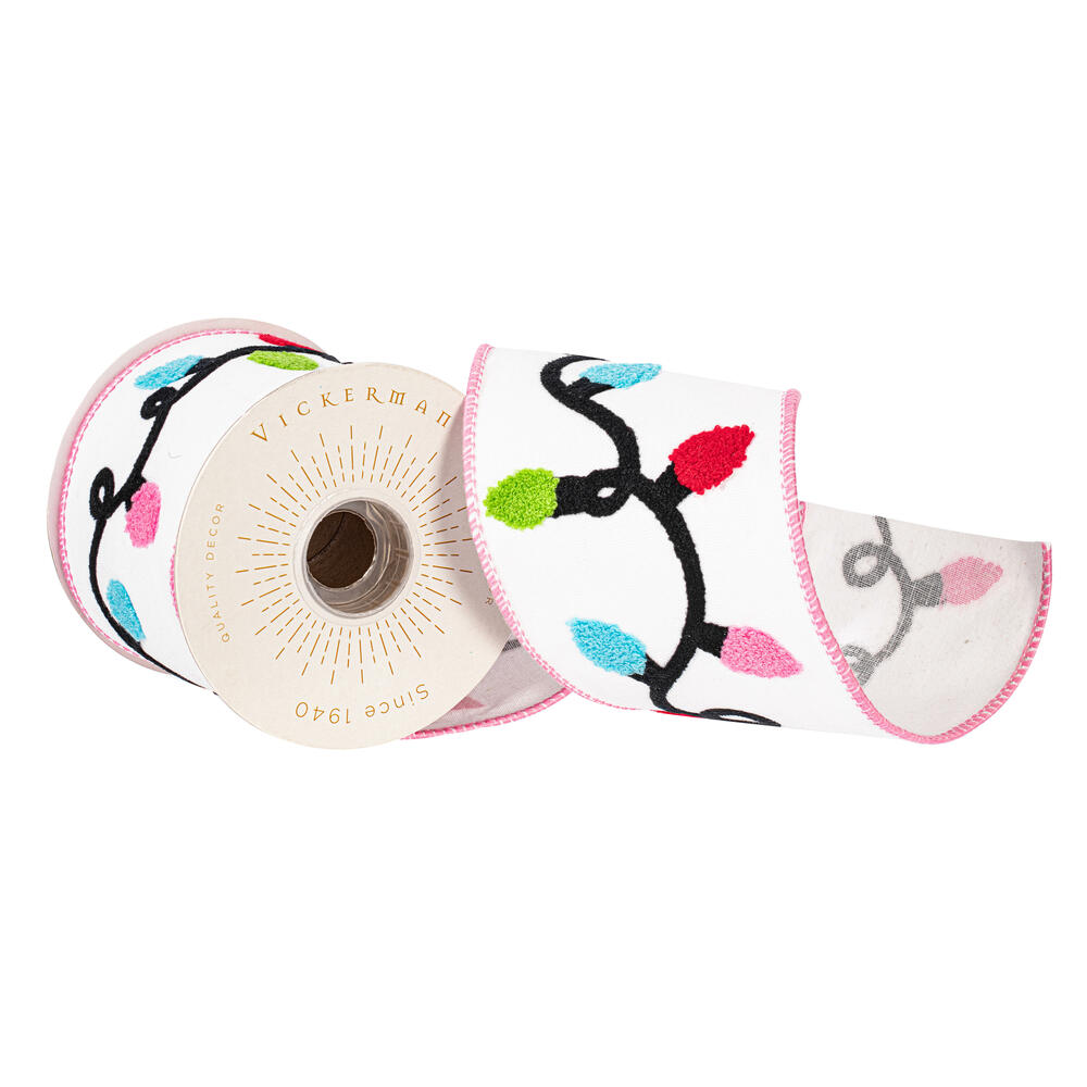 4"x5yd White/Pink/Blue/Green/Red Ribb