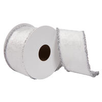 2.5"x5yd Ivory Viscose Velvet Ribbon