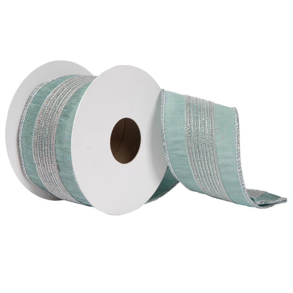 Vickerman 2.5" x 5yd Glitter Dori Trim Dupion Ribbon