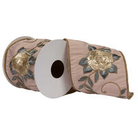 Vickerman 4" x 5 yd Seqin Embellished Dupion Ribbon