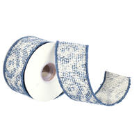 Vickerman Blue Jacquard Ribbon.