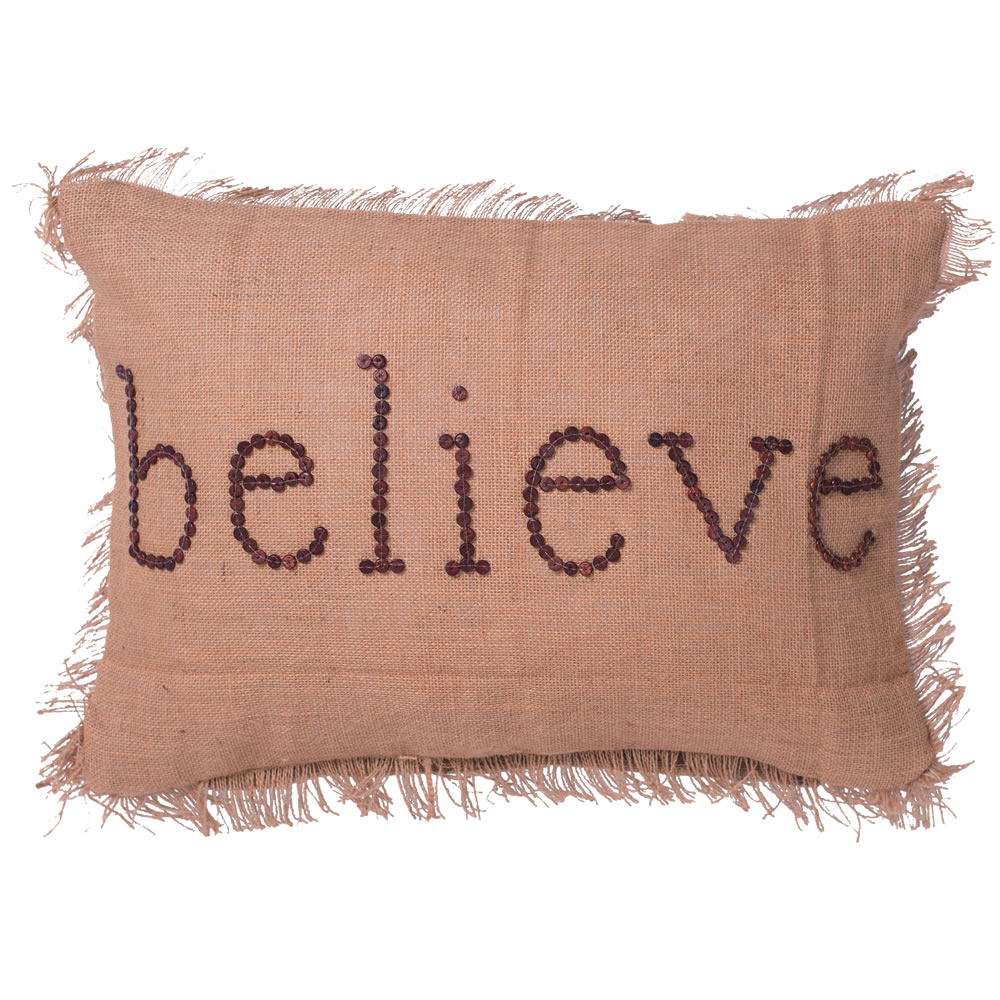14"x20" Holiday Words Believe Pillow