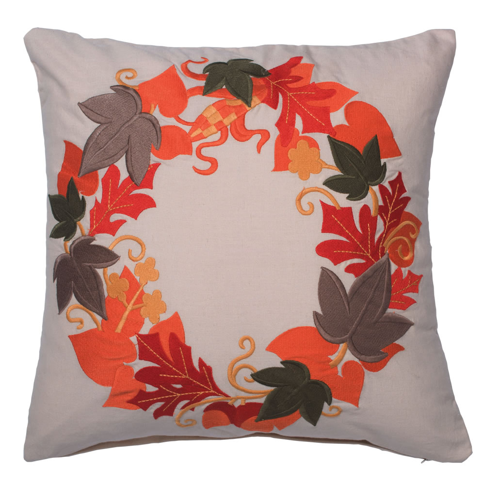 18"x18" Harvest Wreath Pillow