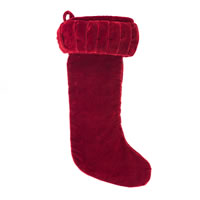 Vickerman 8" x 19" Plush Velvet Christmas Stocking