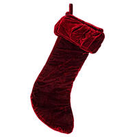 8x19" Plush Wine Velvet Stocking