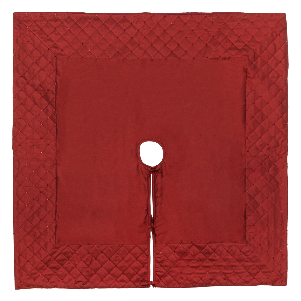 52" Burgundy Quilt Stitch Jewl Treeskirt