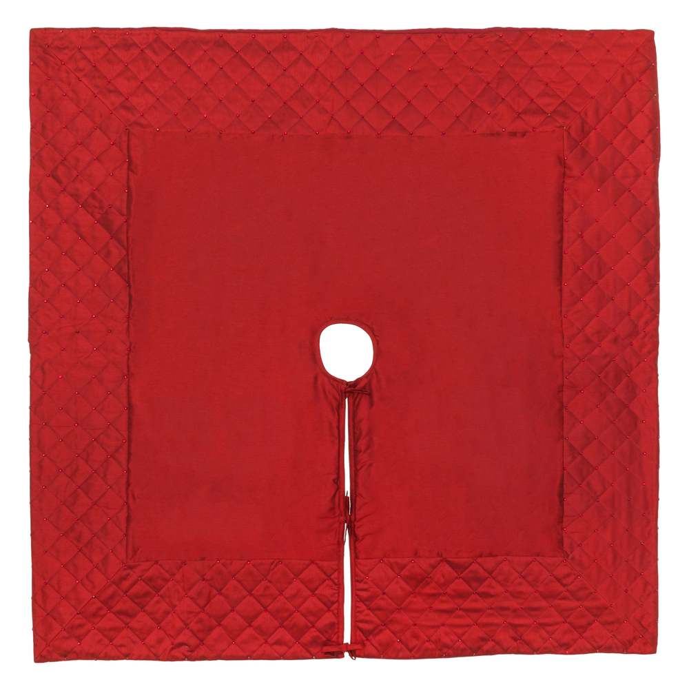 52" Red Quilt Stitch Jewel Treeskirt