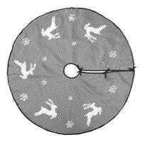 48" White/Black Check Reindeer Treeskirt