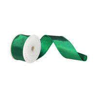 2.5"x10yd Green Metallic Ribbon