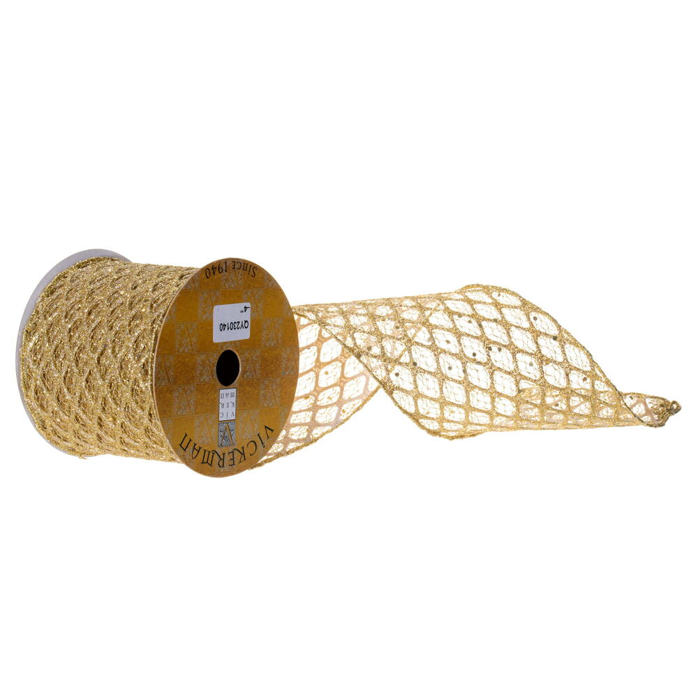Vickerman Glitter Sequin Net Wired Ribbon