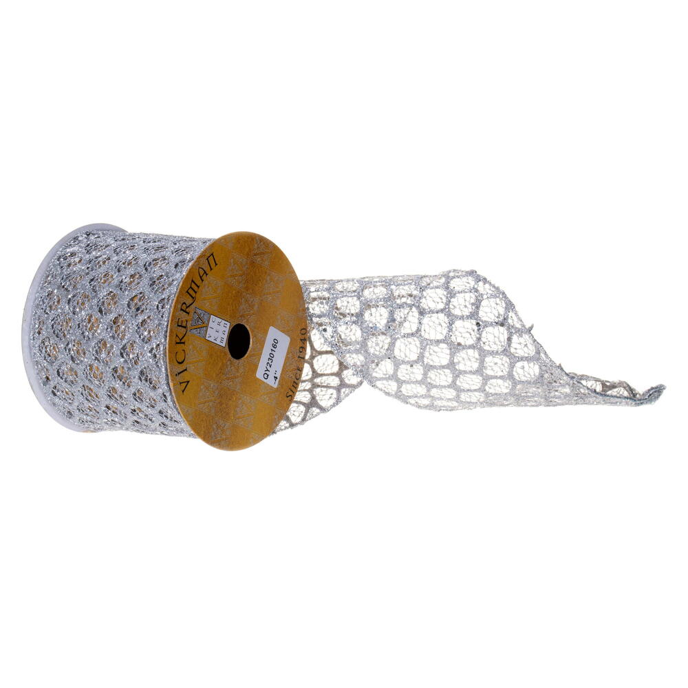 Vickerman Glitter Sequin Net Wired Ribbon