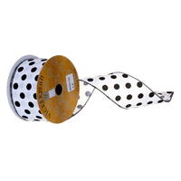 Vickerman Velvet Polka Dot Wired Ribbon