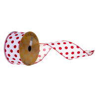 Vickerman Velvet Polka Dot Wired Ribbon