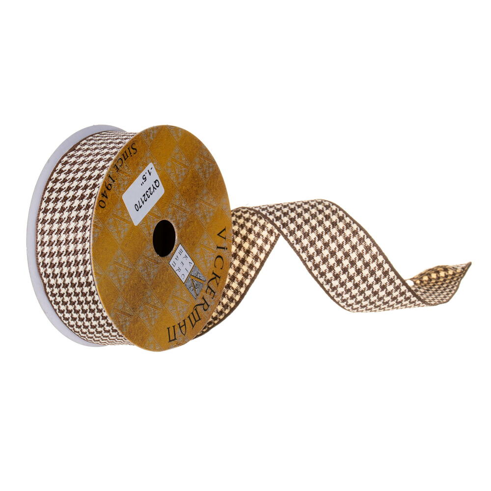 Vickerman Houndstooth Wired Ribbon