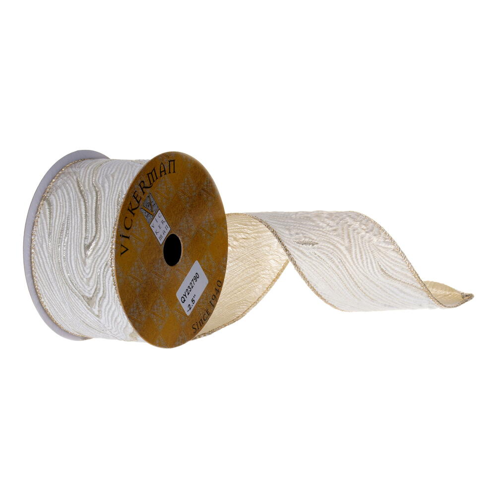 Vickerman 2.5" x 10 Yard Abstract Grain Wired Ribbon