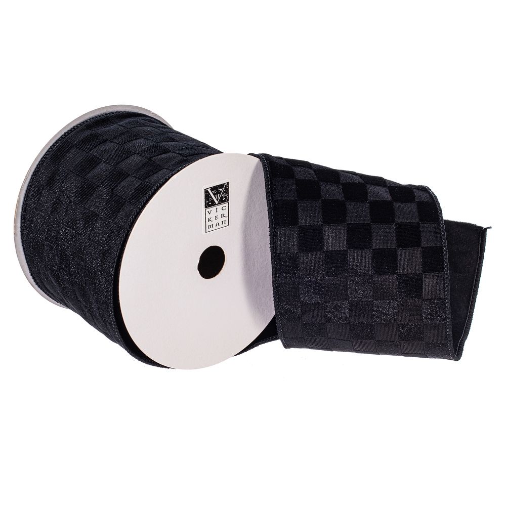 Vickerman Velvet Checkered Satin Back Ribbon