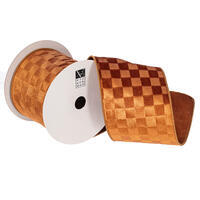 4"x10yd Mocha Velvet Checkered Satin