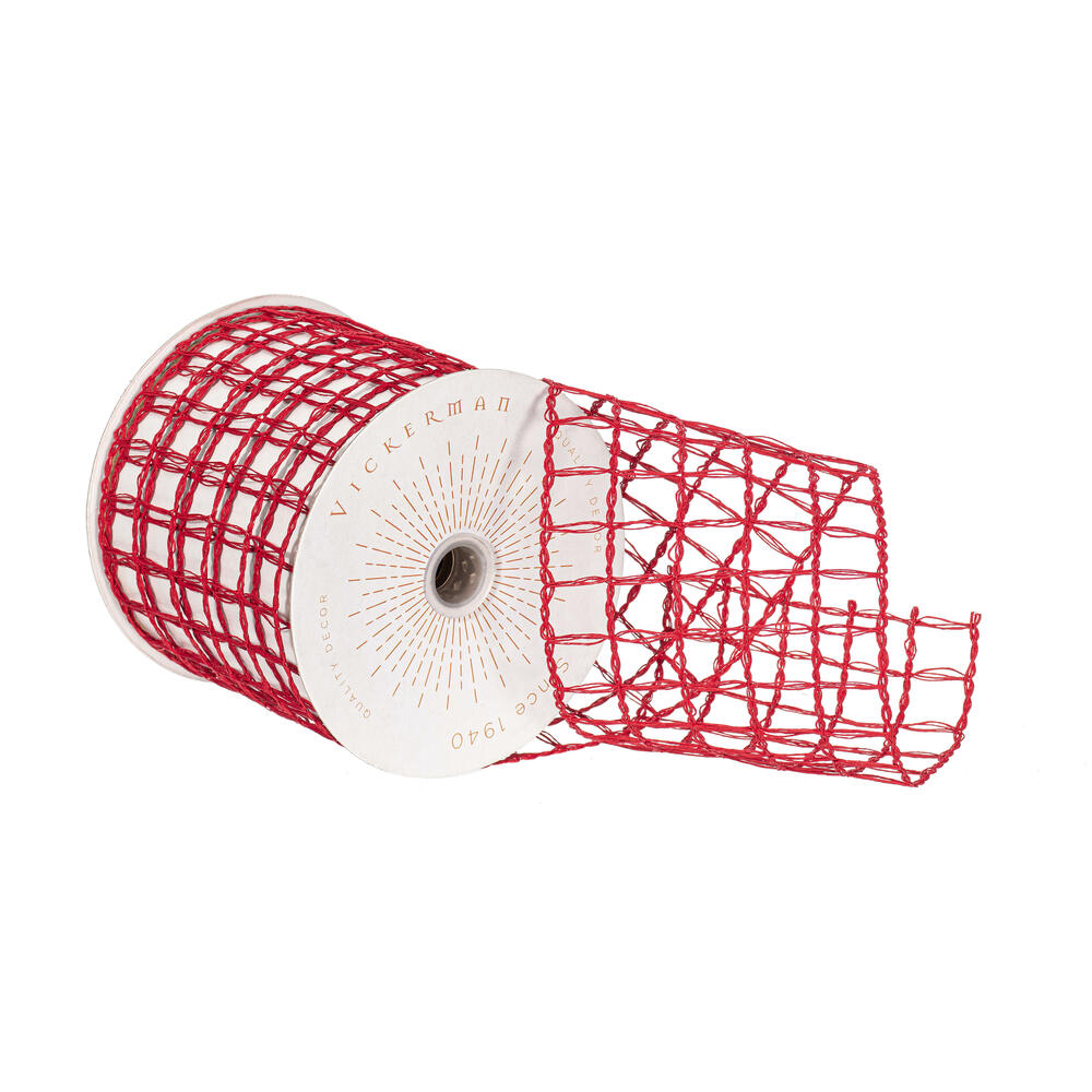 Vickerman 3.75"x10yd Thin Grid Wired Ribbon. 