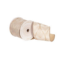 Vickerman 4"x10yd Feather Leaf Ribbon.