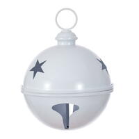 10" White Iron Bell Ornament