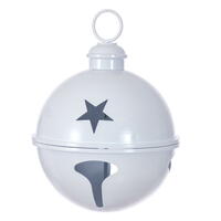 14" White Iron Bell Ornament