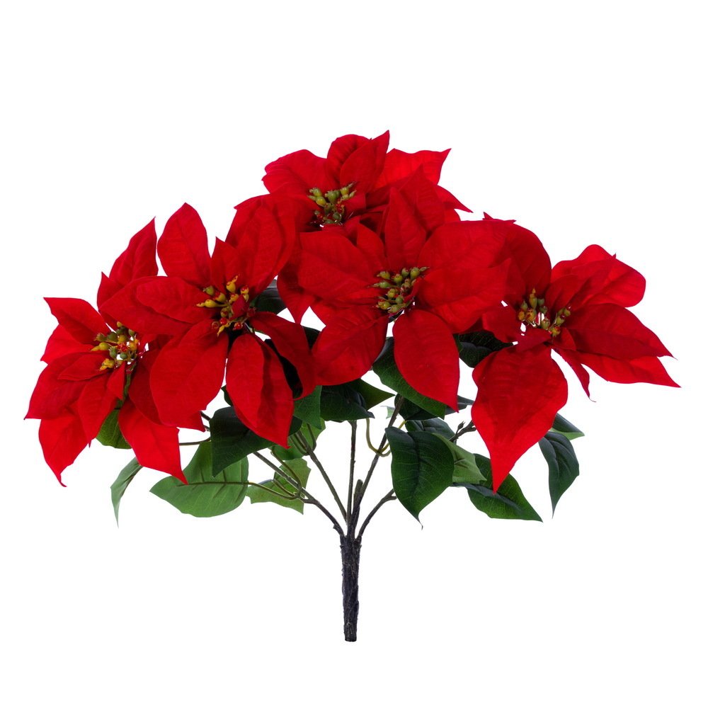 Vickerman 16" Artificial Poinsettia Bush