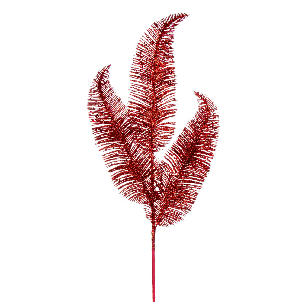 Vickerman 24.5" Feather Fern Glitter Spray
