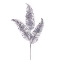 24.5" Silver Fthr Fern Glittr Spry 6/Bag