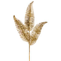 24.5" Gold Feathr Fern Glittr Spry 6/Bag