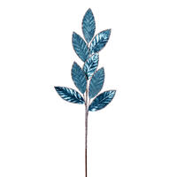 27.5" BabyBlue Metal Leaf Gltr Spry 3Bg