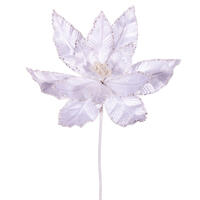 24" White Velvet Poinsettia 3/Bag