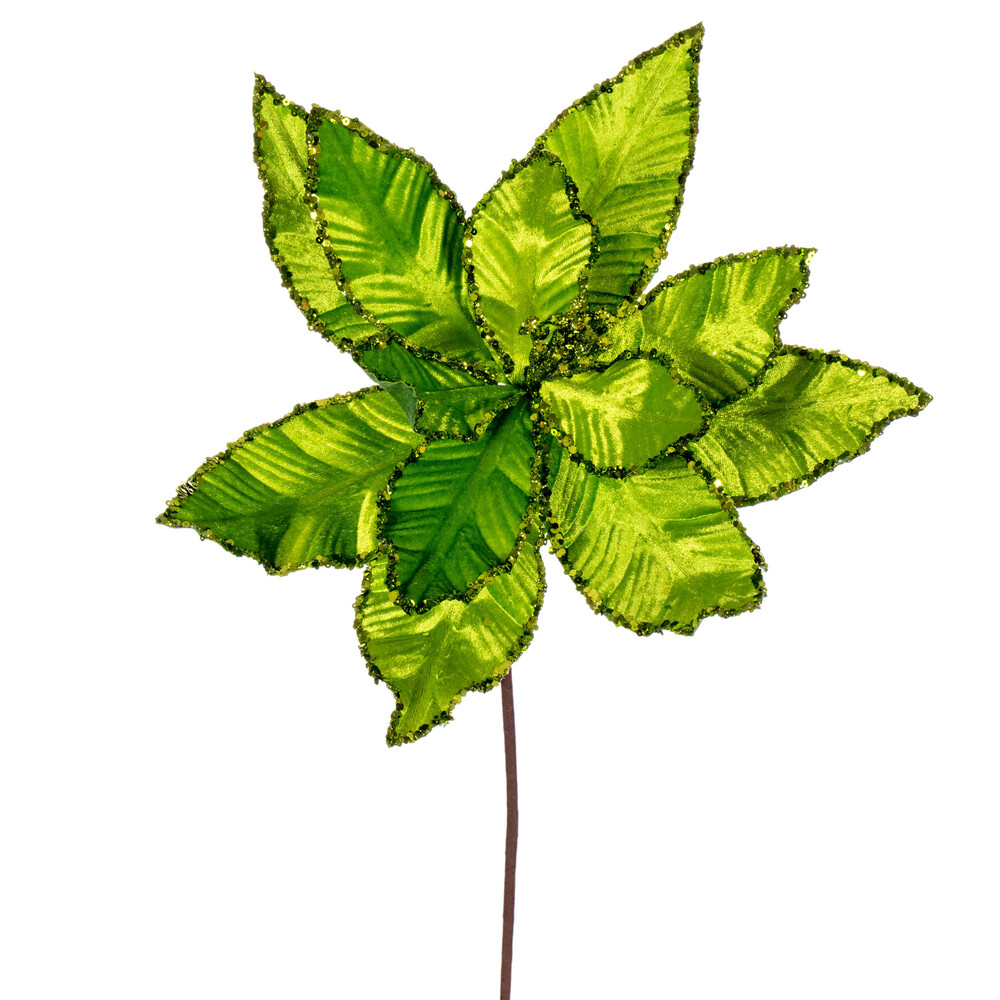 Vickerman 24" Velvet Sequin Trim Poinsettia