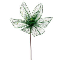 Vickerman 24" Mesh Glitter Sequin Poinsettia