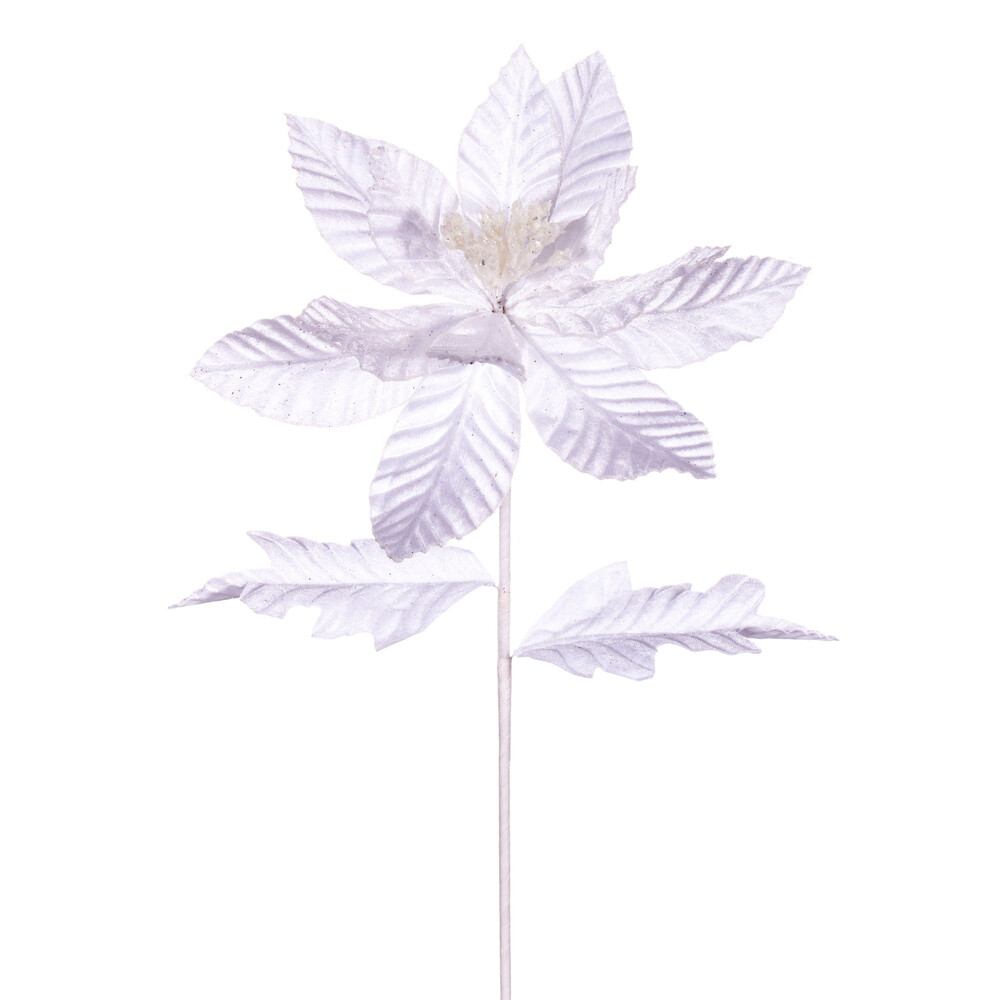 Vickerman 22" Velvet Glitter Trim Poinsettia