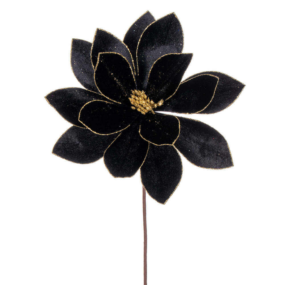 Vickerman 22" Velvet Sheen Glitter Trim Poinsettia