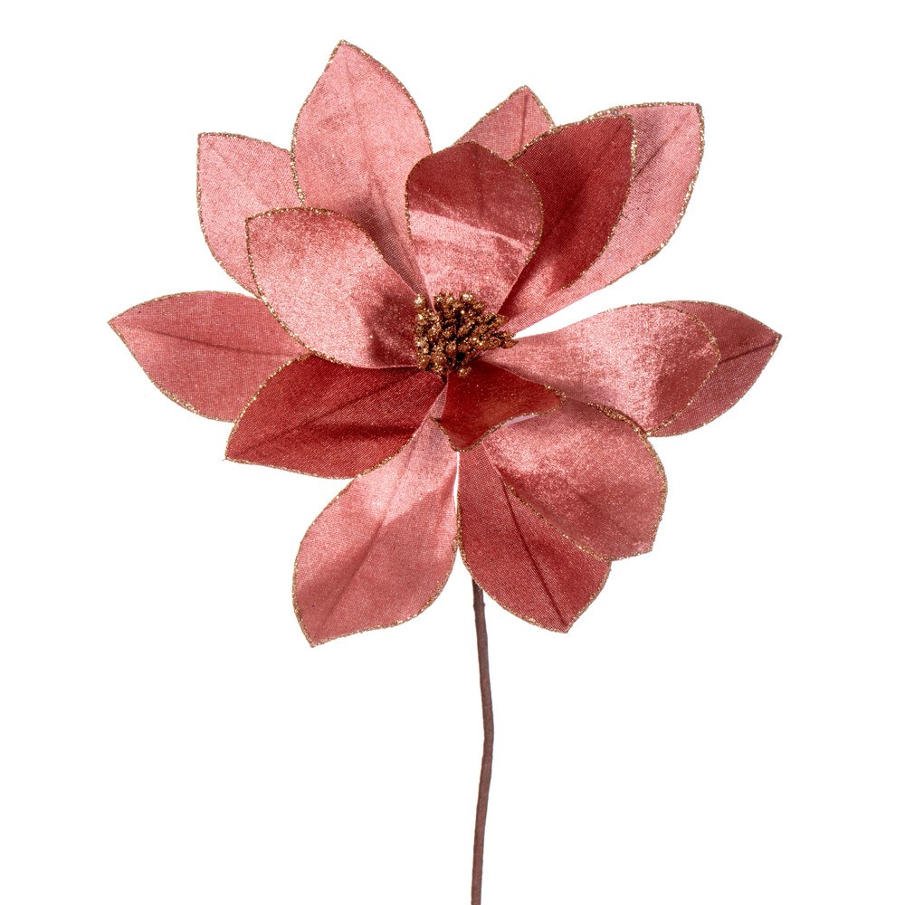 Vickerman 22" Velvet Sheen Glitter Trim Poinsettia