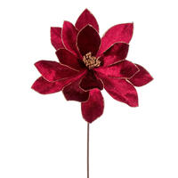 22" Burgundy Velvet Sheen Poinsettia 4/B