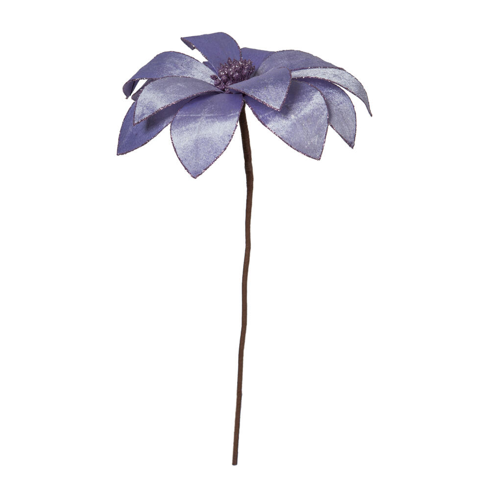 Vickerman 22" Velvet Sheen Glitter Trim Poinsettia