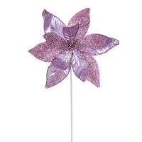 21.5" Pink Poinsettia 11" Flower 6/Bag