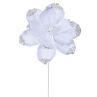 21.5" Wht Velvet Magnolia 13" Flwr 4/Bag