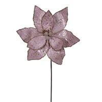 21.5" Rose Gold Sequin Poinsettia 6/Bag