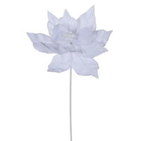 21.5" White Poinsettia 12" Flower 6/Bag
