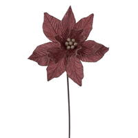 21.5" Rose Gold Poinsettia 12" Flw 6/Bag