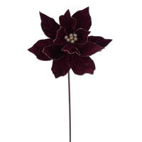 21.5" Burgundy Poinsettia 12" Flwr 6/Bag