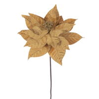 21.5" Gold Poinsettia 12" Flower 6/Bag