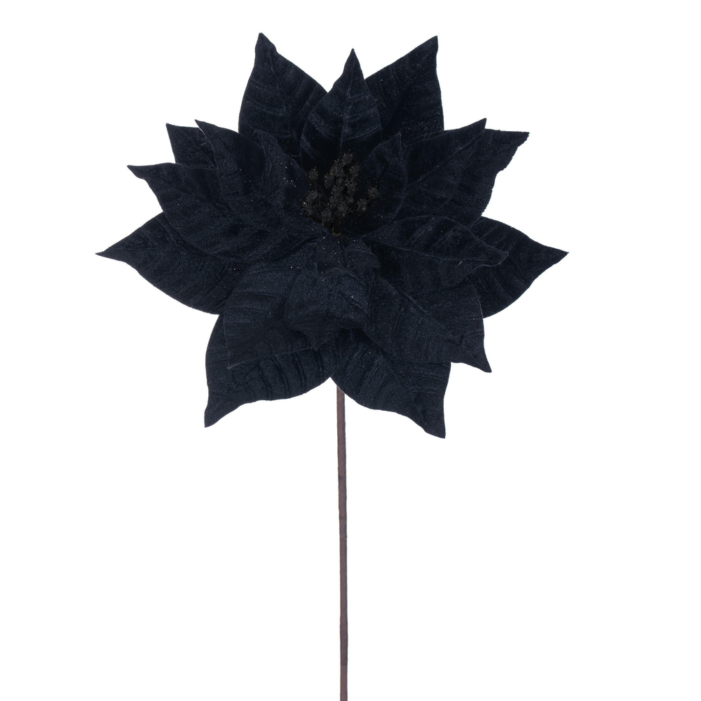 Vickerman 21.5" Velvet Poinsettia Stem 6 per Bag