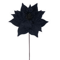 21.5" Black Poinsettia 12" Flower 6/Bag