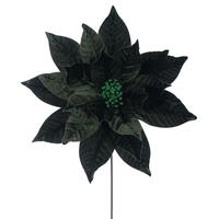 21.5" Green Poinsettia 18" Flower 2/Bag