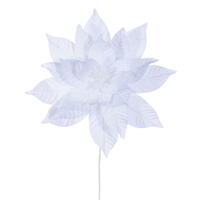 21.5" White Poinsettia 18" Flower 2/Bag